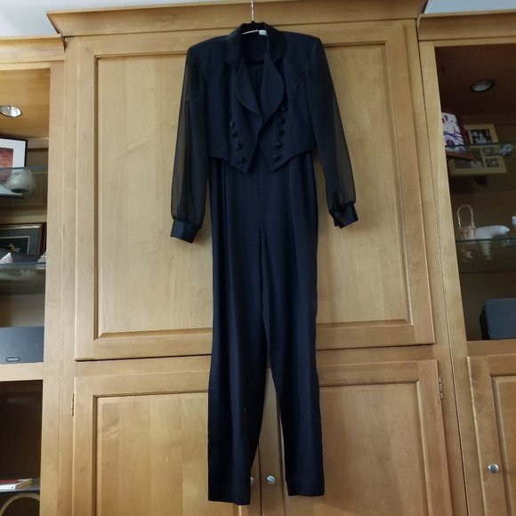 Gantos Pants - Gantos Black Jumpsuit with Short Jacket - Size 4